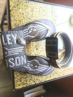 HD Leather Set (Belt, Sandals & Wallet)