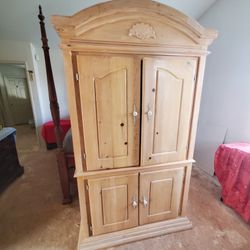 Solid White Oak Dresser Cabinet Armoire 
