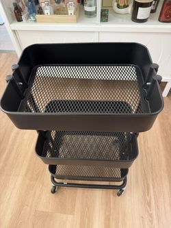 Brand New IKEA RÅSKOG 3-Tier Utility Cart - Black (Fully Assembled)
