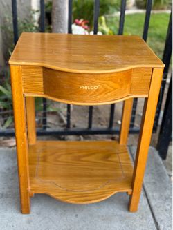 x2 Philco Wooden Bedside Night Stand Side Table Vintage