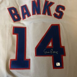 Ernie Banks Chicago Cubs Signed Jersey COA