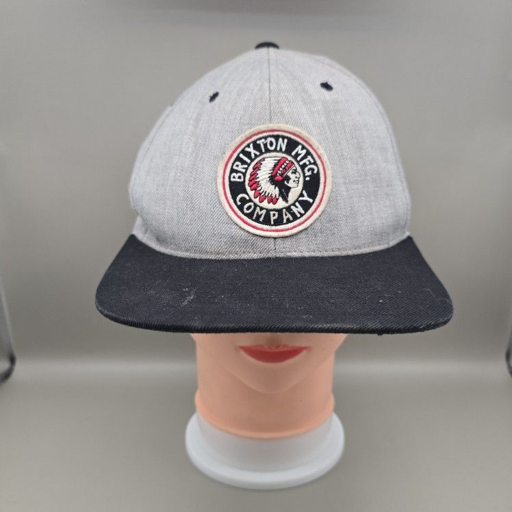 Brixton Mfg Company Indian Logo Gray/Black AdjustableSnapbackHat