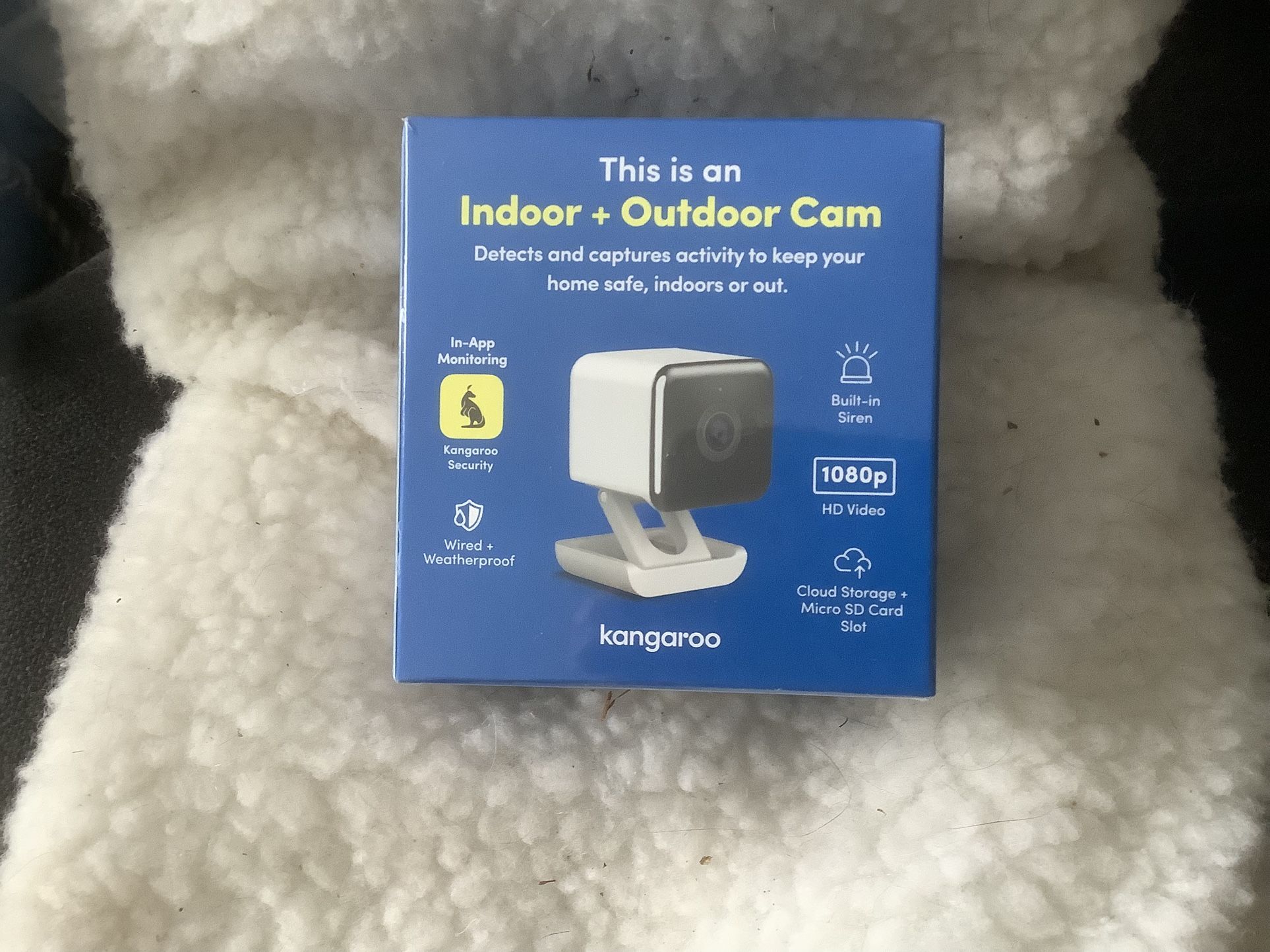 NIB Kangaroo Indoor-Outdoor Cam Wired-weatherproof Security Camera