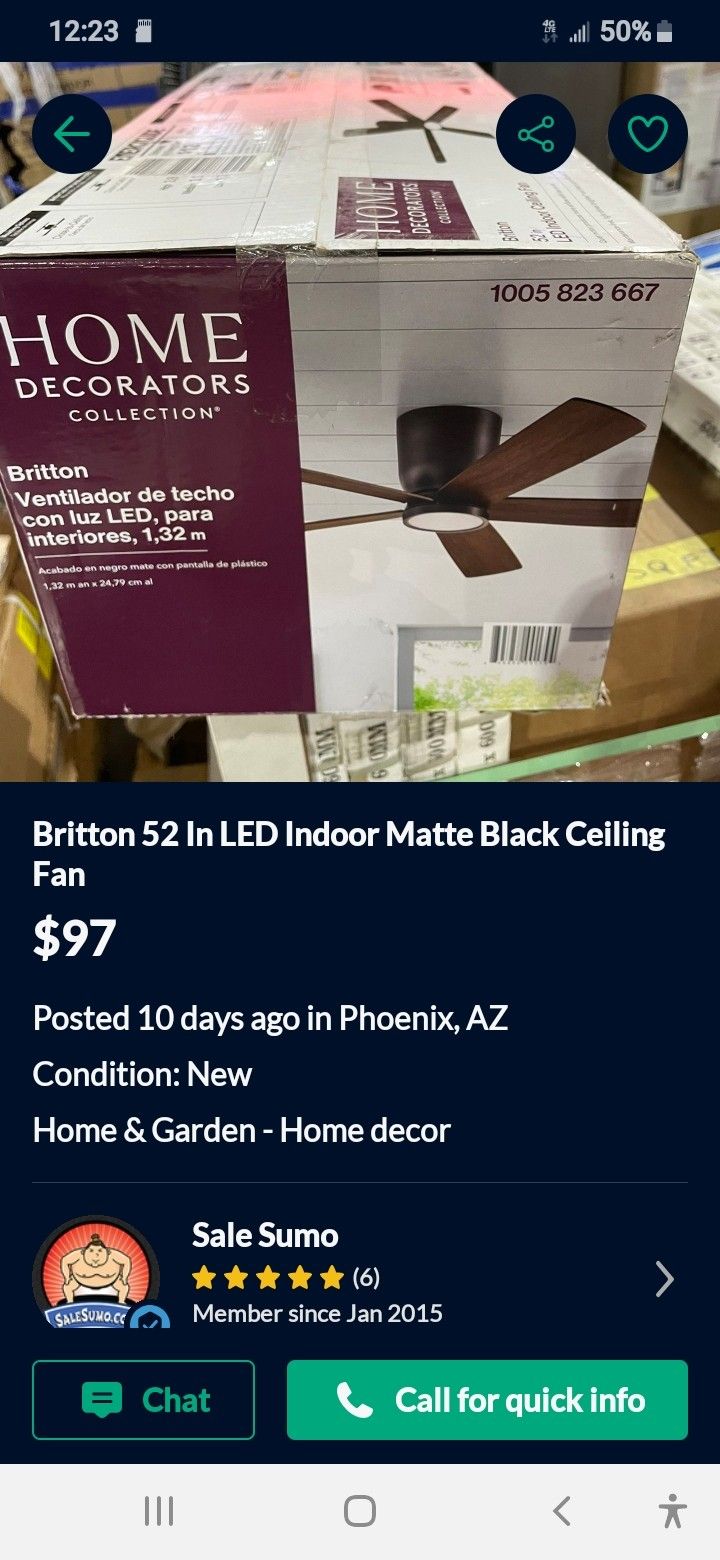 HomeDecoraters Collection CEILING FAN