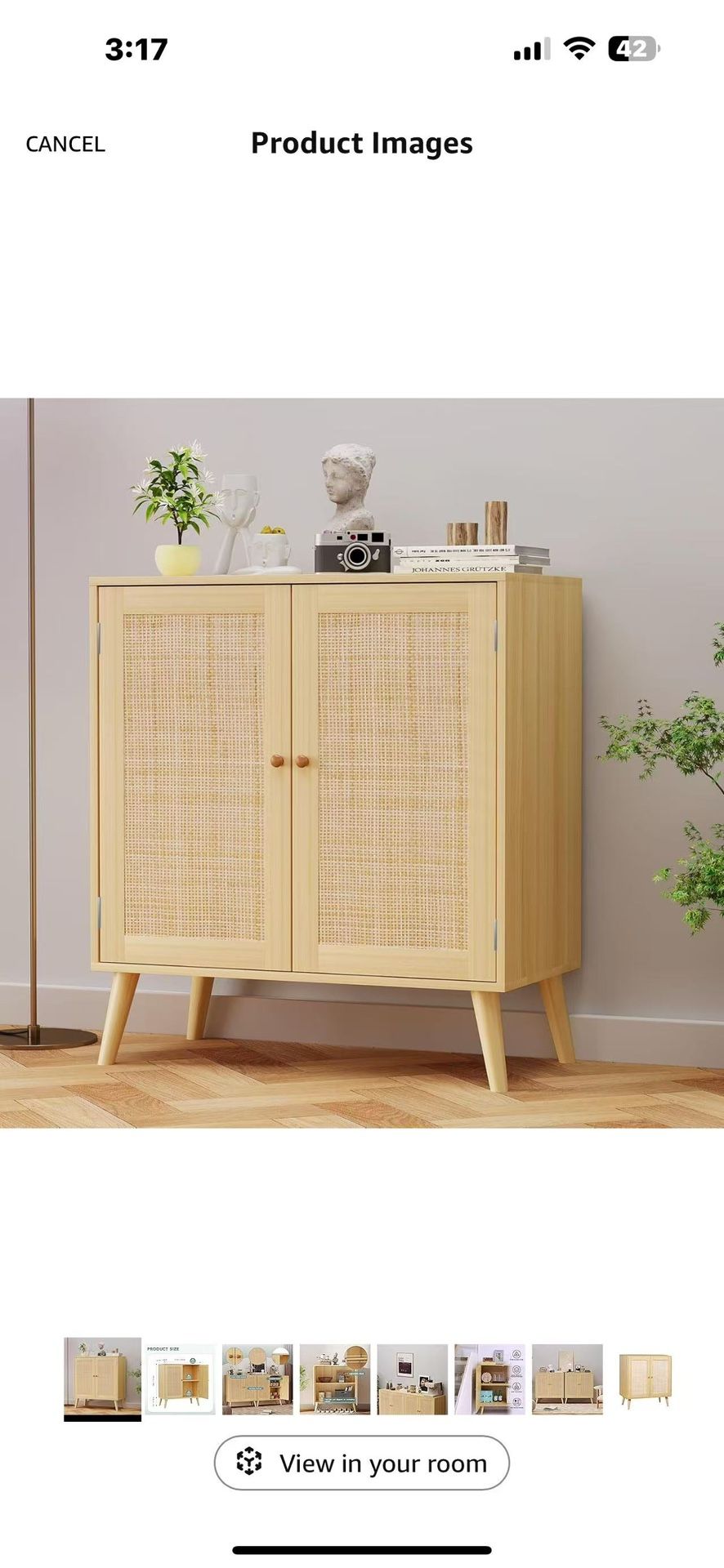 ❤️ One Sideboard Buffet Cabinet, Kitchen Buffet Storage Cabinet with Rattan Doors