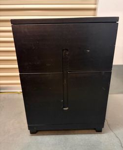 Black Wood 2 Drawer File Cabinet with Modern Design
