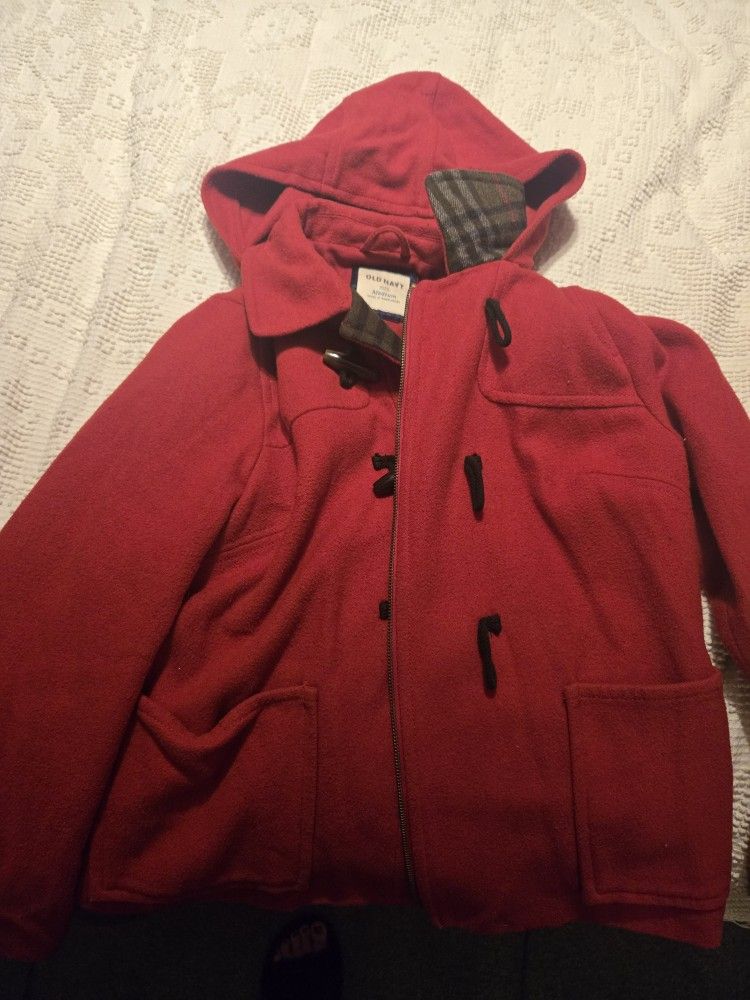 Woman's Red Medium Old Navy Christmas Coat