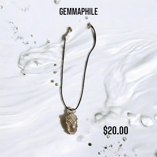 .925 Wire Wrapped Quartz Crystal Necklace