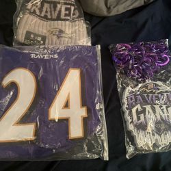 Ravens Xl Jersey Hat Fan Necklace 