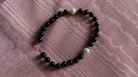 Bracelet 14k onyx pearl