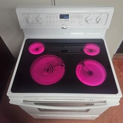 Awesome 🔆☆Whirlpool☆🔆 White GlassTop Stove with Warmer Drawer 