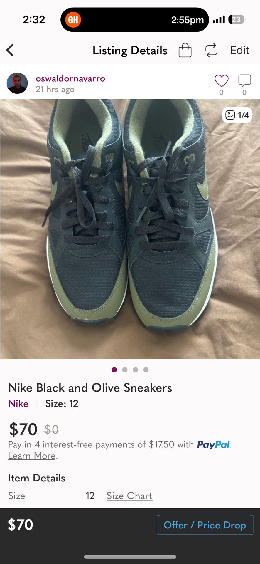 Black And Olive Nike Shoes 