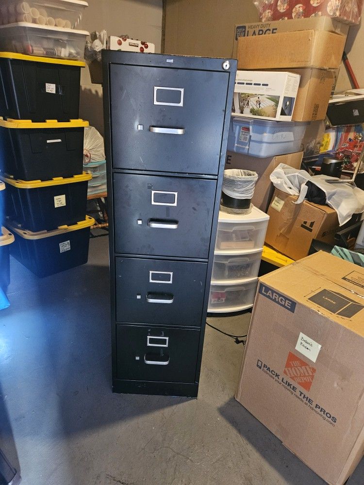 Black 4 drawer filing cabinet