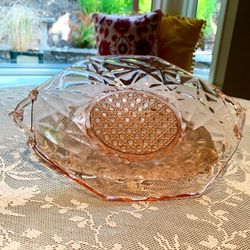 Pink Depression Glass Cookie Plate