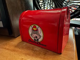 Rare Chuck E. Cheese Red Metal mail Box