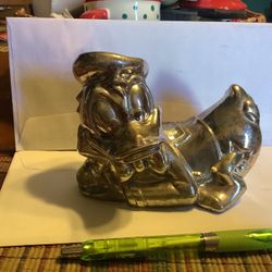 Donald Duck Silver plated Disney bank in excellent condition