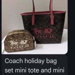 Coach Holiday Bag Set Mini Tote & Mini Bag