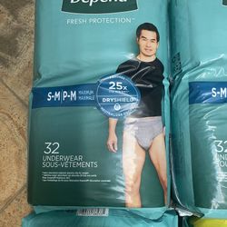 DEPEND MENS UNDERWARE DRYSHIELD PROTECTOR PADS S-M  160 Altogether 