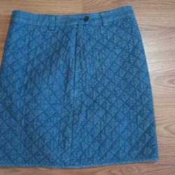 BROOKS BROTHERS Red Fleece Womens' Blue Denim Quilted Mini Skirt Size 2