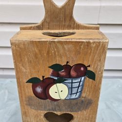 vintage Wooden Apple plastic bag holder