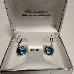 Crystal and Sterling Silver Earrings  by Illuminaire  New Price 