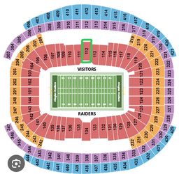 Raiders vs Cardinals - VVIP All-Inclusive! Section C112 2tix. First seating row. 50 Yard line