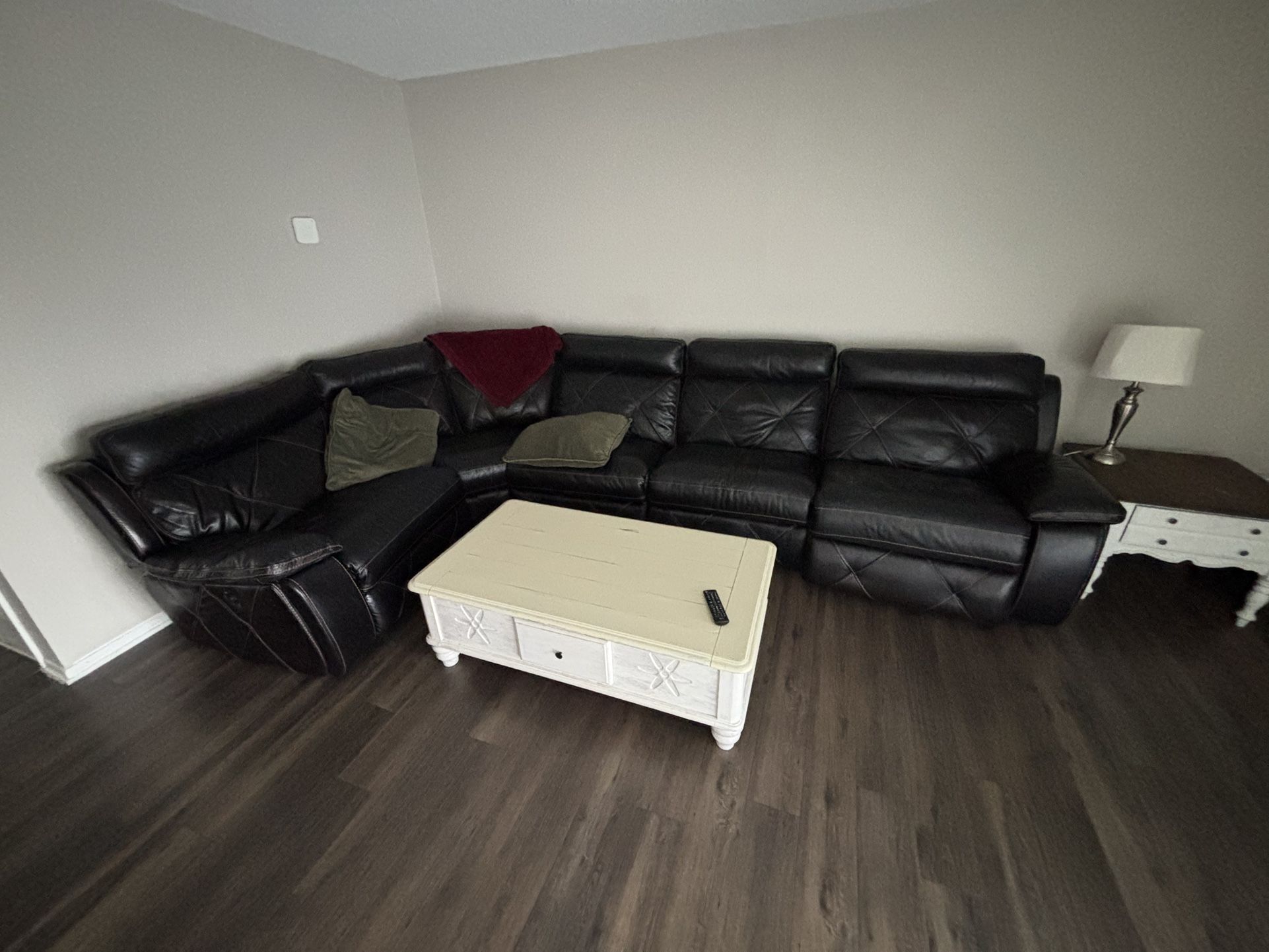 Leather Reclining Sectional Couch