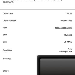 Yeezy Slide Onyx SIZE 9 