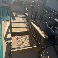 Carved Griffin Barley Twist Quartersawn Morris Chair