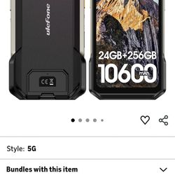 Ulefone Armor 27 Pro 5G Rugged Smartphone Android 15 2026, 12GB+256GB 10600mAh/33W Dimensity 6300 50MP+64MP Night Vision 6.78" FHD+ 120Hz IP68/69K Wat