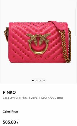 Pink PINKO Love Click Mini Studs crossbody bag