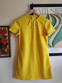 Vintage Yellow Minidress, Sm.