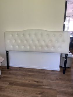 White Leather Headboard (king)