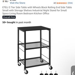 Steel Eteli 3 Tier  Side Table 