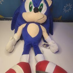 Rare Sonic the Hedgehog Plush Stuffed Animal Toy Network 24" SEGA 1(contact info removed) NWT!