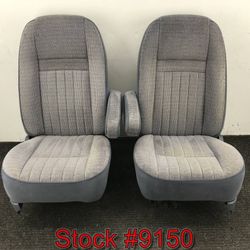 1989 Through 1996 Ford F150 F250 F350 Front BLUE Front Bucket Seats Stock #9150