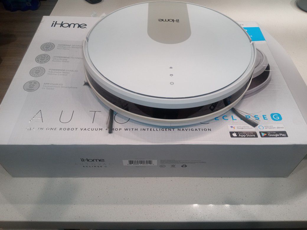 iHome AutoVac Eclipse G - All In One Robot Vacuum And Mop With Intelligent Navigation 