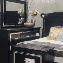 Black Dresser & Mirror