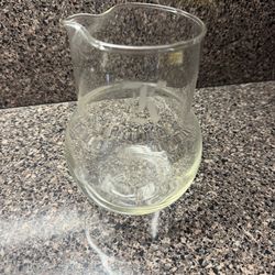 Glass Pitcher with no handle with K etched on