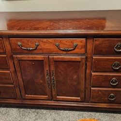 Solid Wood Dresser and Queen Bed 