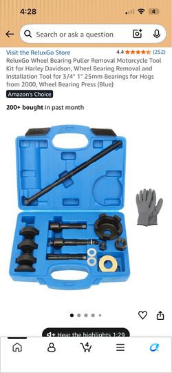 ReluxGo Wheel Bearing Puller Removal Motorcycle Tool Kit for Harley Davidson, Wheel Bearing Removal and Installation Tool for 3/4" 1" 25mm Bearings fo