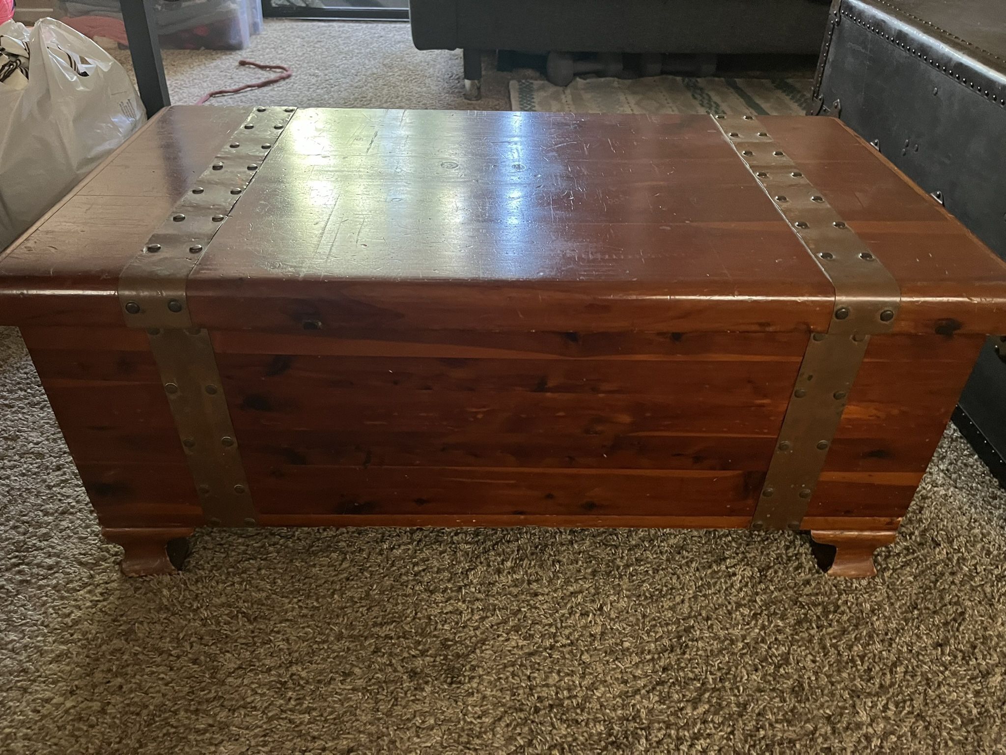 Antique Cedar Hope chest / Coffee Table Storage