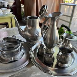 Mixed Pewter Collectible  Drink Set9 Pieces.