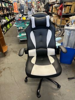 [050].  Gaming Chair Computer Chair Ergonomic Office Chair with Lumbar Support& Headrest& Armrest, Adjustable PU Leather High Back Desk Chair Racing E
