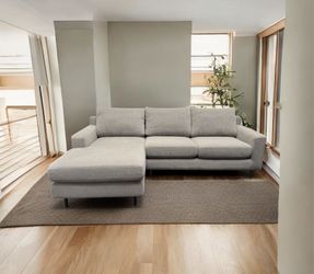 Interior Define - BRAND NEW : Sloan Left Chaise Sectional Couch - Silver Fox Chenille Fabric - We deliver & set up.