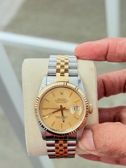 Rolex 36mm DateJust Champagne Stick dial Model 16233