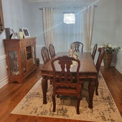 Dining Table With 6 Chairs And Extention Leaf 