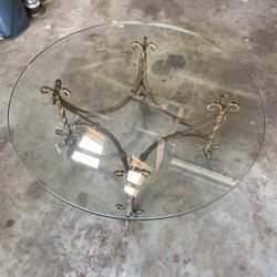 Antique Circular Glass Coffee Table