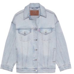 PINK Denim Oversized Trucker Jacket - XS
