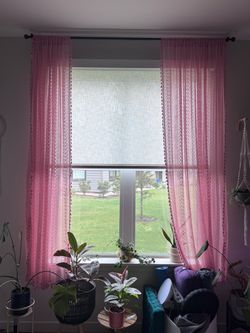 Boho blush pink curtains